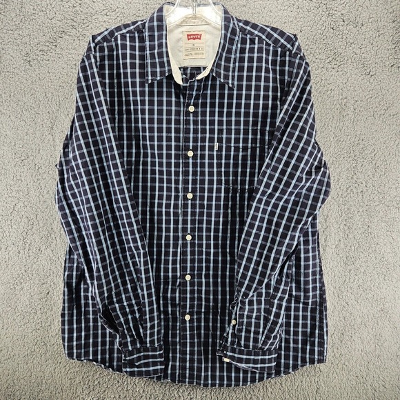 Levi's Other - Levi's Slim Fit Long Sleeve Button Shirt Men's Size XL Black White Plaid Western